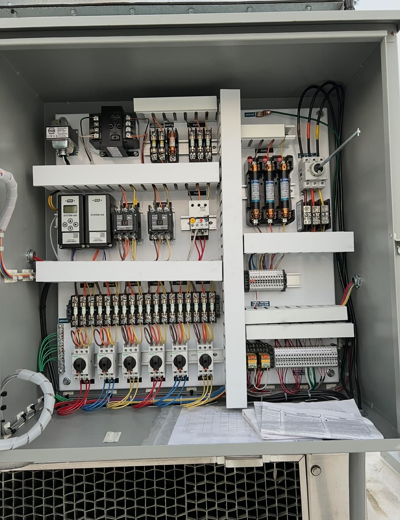 Control panel rebuild: contactors, relays and sequencing